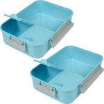 2er-Set Lunchbox mit Kunststoff Clip-Deckel, 3-Fächer, 1,2 l