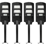 4er-Set LED Solar Strassenleuchte mit Lichtsensor & Fernbedienung, 100 Watt, IP65