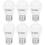 6er-Set LED-Tropfenlampe, G45, E27, 400 lm, 5 W, 3000 K, warmweiss