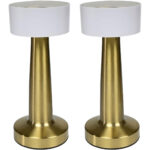 2er-Set LED-Tischlampe Gold-Optik, Touch-Steuerung