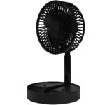 Akku-Tischventilator, klappbar, mit Handyhalterung, schwarz