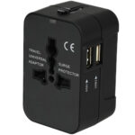 Universal-Reise-Stromadapter, 100 – 240 V, mit USB-A