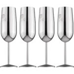 Metall-Champagnerglas-Set, 4tlg., silber, je 260 ml