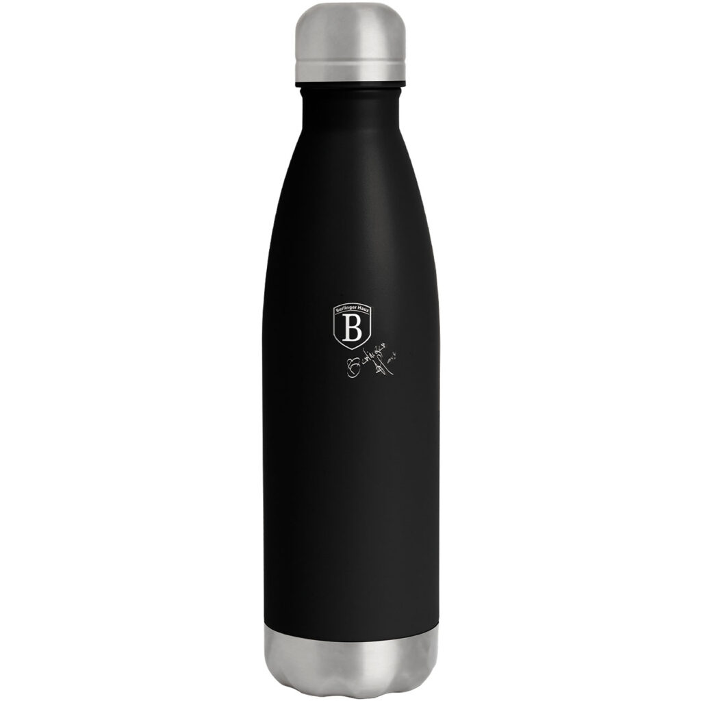 Trinkflasche Edelstahl, isoliert, 0,5L, matt-schwarz Trinkflasche Edelstahl, isoliert, 0,5L, matt-schwarz