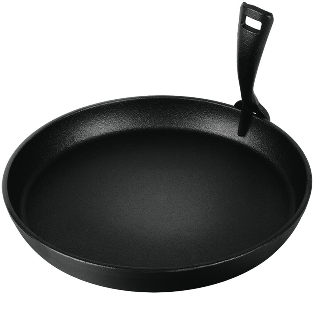 Servierpfanne aus Gusseisen, abnehmbarer Griff, rund, Ø 21 cm