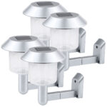 4er-Set Solar-Wandleuchte, silber
