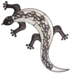 Solar Wandlampe Gecko, 72 x 32 cm