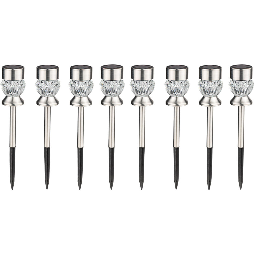 8er-Set LED Solarlampen Gartenstecker, RGB+Weiss, Ø 7 x H 36cm 8er-Set LED Solarlampen Gartenstecker, RGB+Weiss, Ø 7 x H 36cm