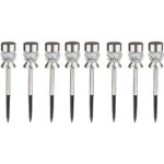 8er-Set LED Solarlampen Gartenstecker, RGB+Weiss, Ø 7 x H 36cm