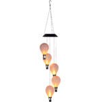 LED Solar Windspiel mit 5 leuchtenden Ballons