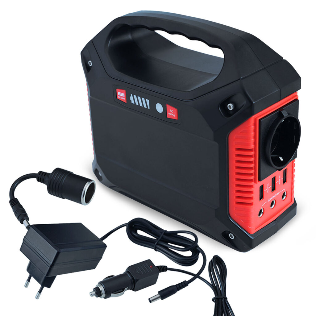 Tragbare Powerstation & Solar-Generator mit 155 Wh, 230V & 12V, 180 Watt Tragbare Powerstation & Solar-Generator mit 155 Wh, 230V & 12V, 180 Watt