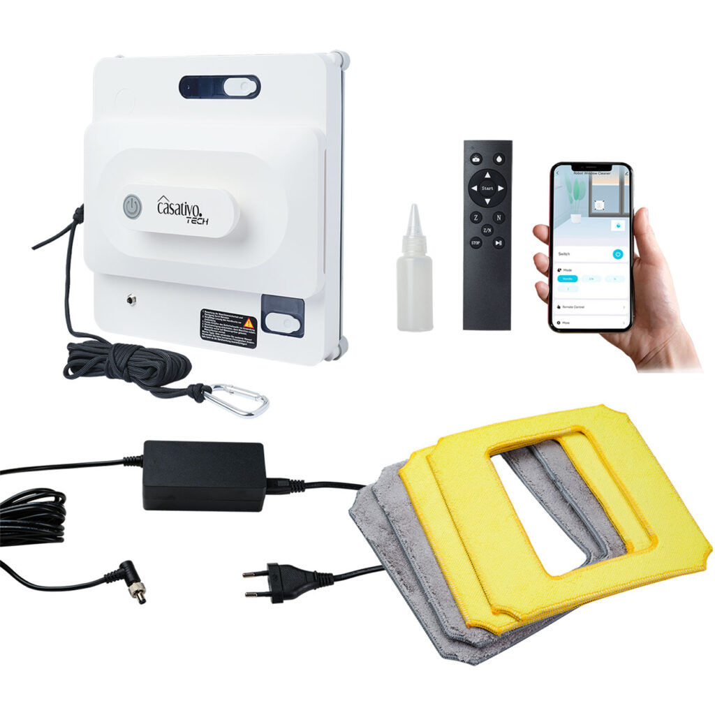 Profi-Fensterputz-Roboter mit App & Fernbedienung, inkl. Sicherungsseil Profi-Fensterputz-Roboter mit App & Fernbedienung, inkl. Sicherungsseil