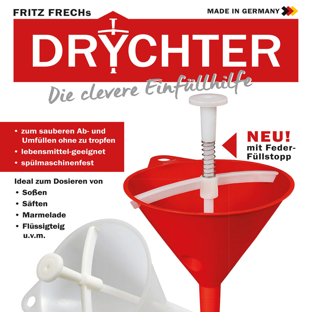 Trichter / DRYCHTER 2.0 mit Dosier Feder, 400ml, rot Trichter / DRYCHTER 2.0 mit Dosier Feder, 400ml, rot