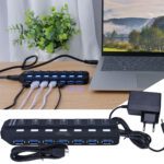 Aktiver USB 3.0 Hub für bis zu 7 Geräte, USB A, einzeln schaltbar
