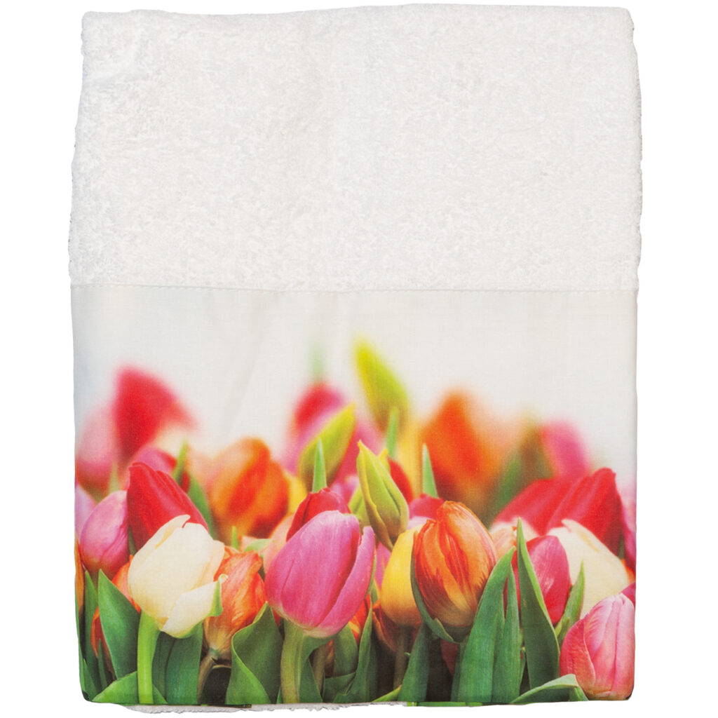 Handtuch Tulpenspiel, mit Bordüre, 50 x 100 cm