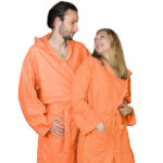 Mikrofaser-Bademantel, 80% Polyester, 20% Polyamid, orange, XL