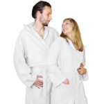 Mikrofaser-Bademantel, 80% Polyester, 20% Polyamid, weiss, S