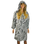 Mikrofaser-Bademantel, 80% Polyester, 20% Polyamid, Zebra-Muster, S