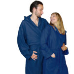 Mikrofaser-Bademantel, 80% Polyester, 20% Polyamid, dunkelblau, XL