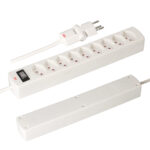 Steckdosenleiste Safety Line mit 9 Typ13 Stecker, Clip-Clap Kabel und Schalter, weiss