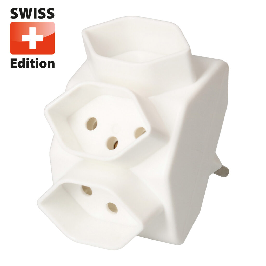 Abzweigstecker, 3 x Typ 13, 3-polig, weiss