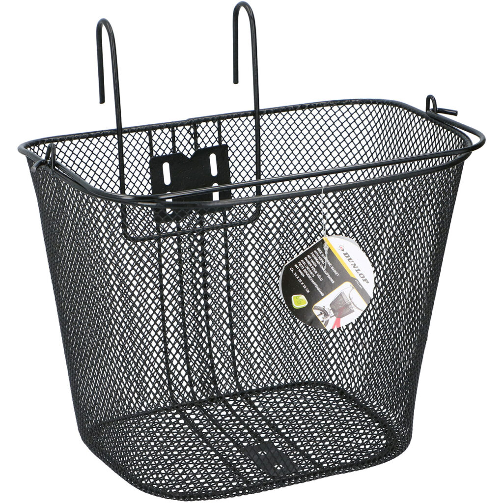 Velokorb aus Metall, Fahrradkorb zum Einhängen am Lenker, schwarz, 35 x 24,5 x 26 cm Velokorb aus Metall, Fahrradkorb zum Einhängen am Lenker, schwarz, 35 x 24,5 x 26 cm