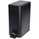 Treteimer, Metall, schwarz, Abfalleimer, 5 Liter