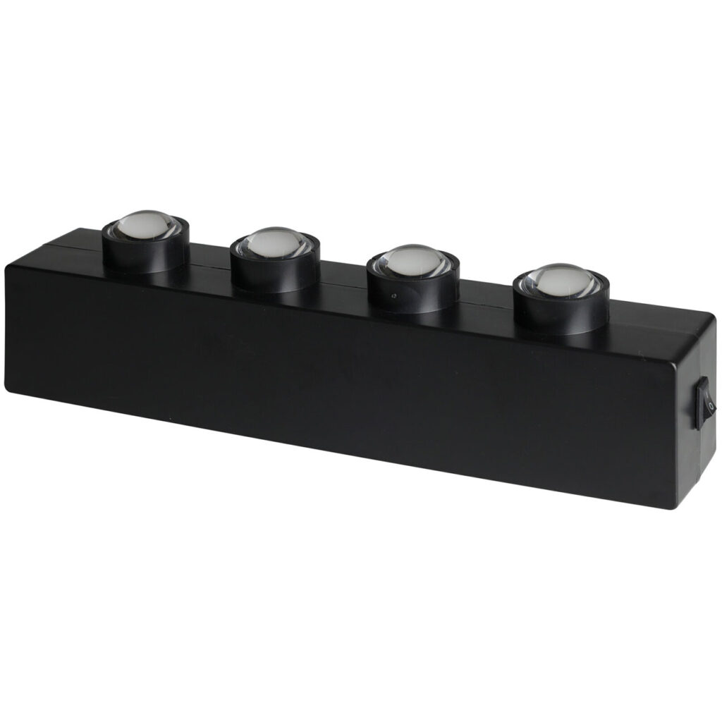 LED-Diskolampe mit vier Farben, 25 x 4.5 x 7 cm, Batteriebetrieben LED-Diskolampe mit vier Farben, 25 x 4.5 x 7 cm, Batteriebetrieben