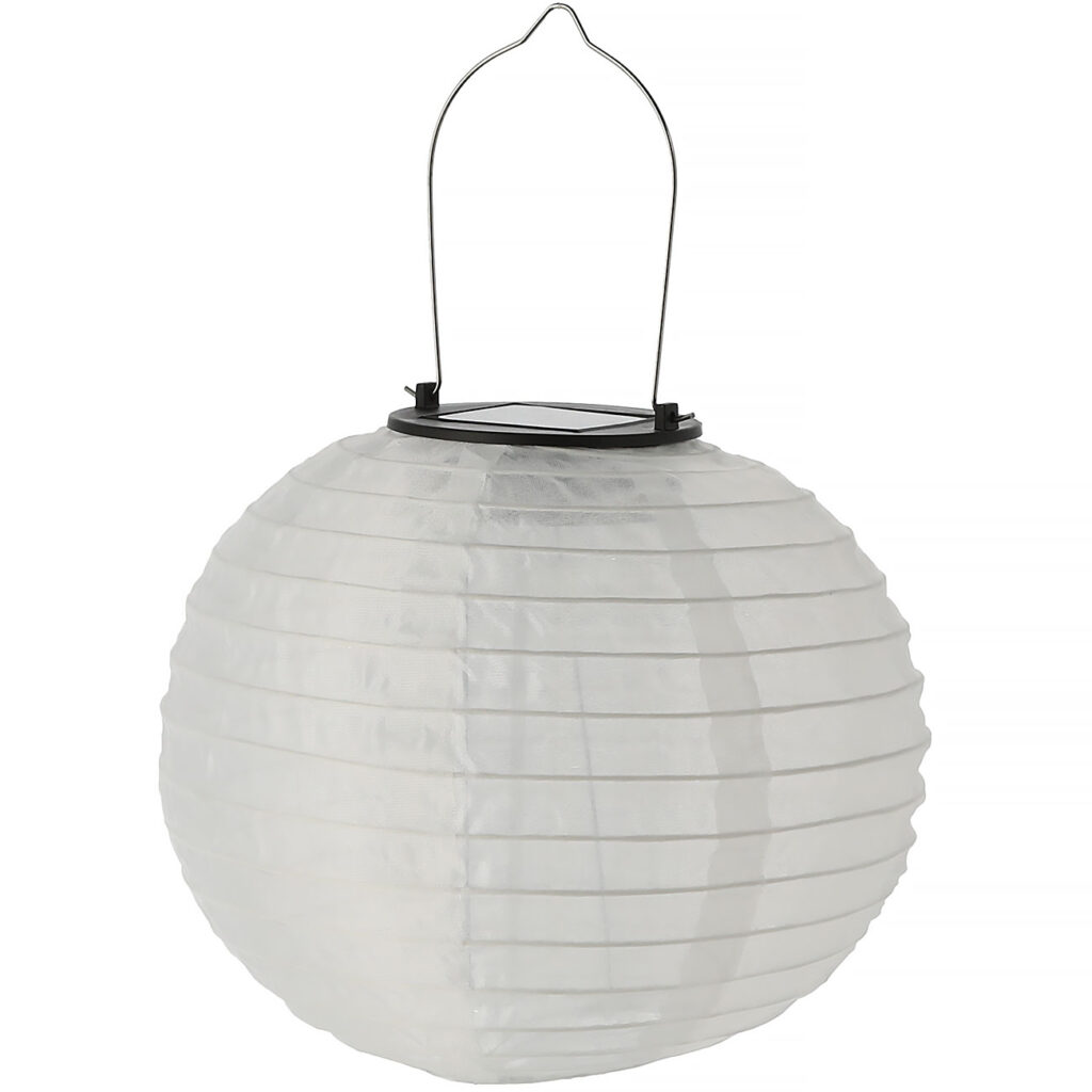 Solar LED Lampion, weiss, Lichtsensor, Laterne, Ø 20 cm Solar LED Lampion, weiss, Lichtsensor, Laterne, Ø 20 cm