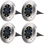4er Set LED Garten Bodenleuchte, Solar, IP44