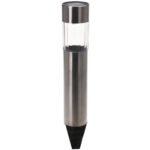 LED-Solarlampe aus Edelstahl mit Erdspiess, 4,5 x 33 cm