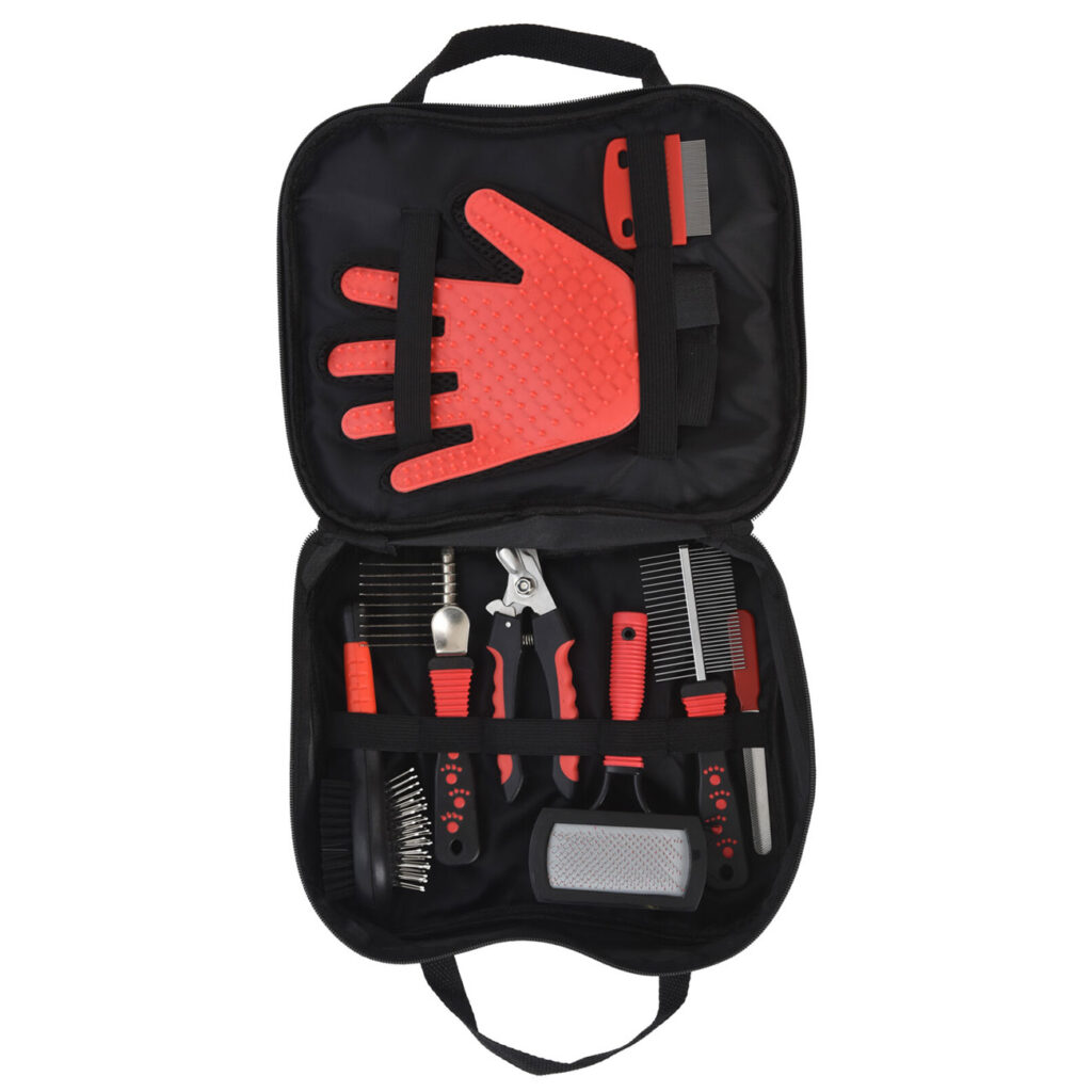 Hundepflege-Set 9-teilig in Tasche, Haustier-Pflegeset Hundepflege-Set 9-teilig in Tasche, Haustier-Pflegeset