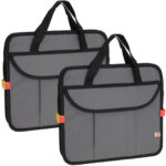 2er-Set Kofferraumtasche mit Kühlfach, grau, mit 3 Fächern, faltbar