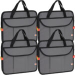 4er-Set Kofferraumtasche mit Kühlfach, grau, mit 3 Fächern, faltbar