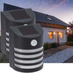 2er-Set Solar-Aussenbeleuchtung mit PIR-Bewegungssensor, Wandleuchte