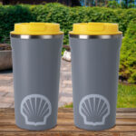 2er-Set Trinkbecher mit Isolierfunktion, Kunststoffdeckel, Edelstahl, 500 ml