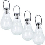 4er-Set Solarlampe in Glühbirnenoptik mit 30 LED’s