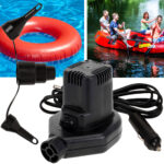 Elektro-Luftpumpe mit 3 Aufsätzen, nutzbar für 12 V & 230 V, 60 Watt