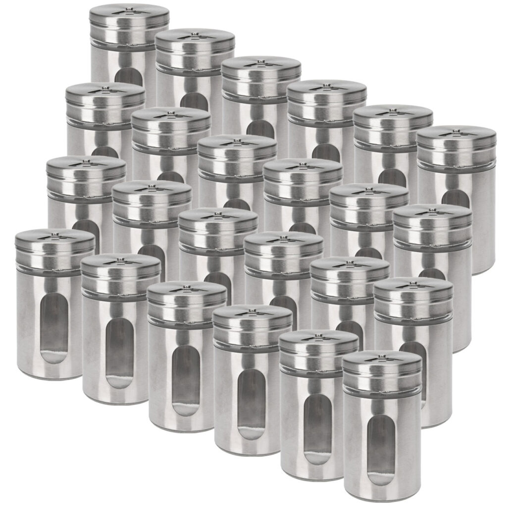 24er-Set Gewürzstreuer mit Sichtfenster, Edelstahl, 94 ml 24er-Set Gewürzstreuer mit Sichtfenster, Edelstahl, 94 ml