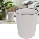 Melamin-Becher, weiss mit schwarzem Rand, Ø 9 cm