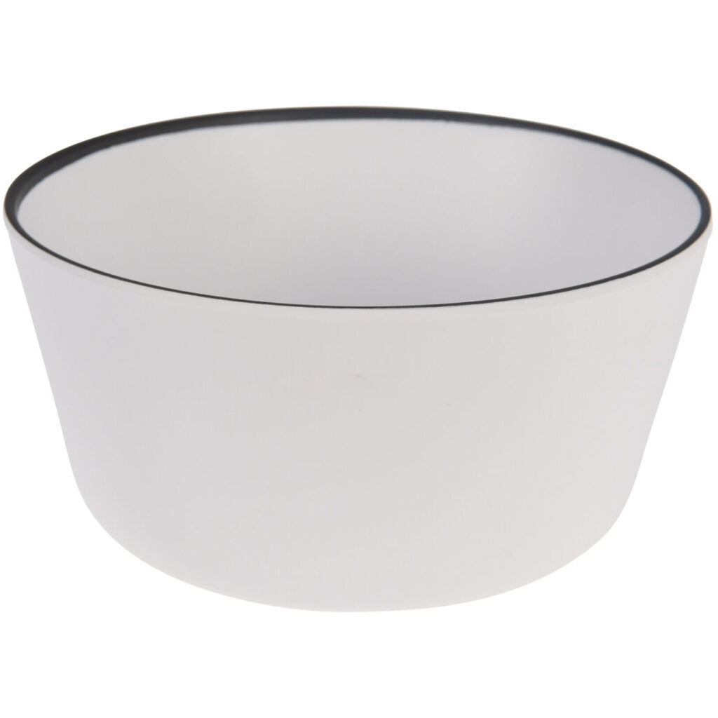 Melamin-Schale, weiss mit schwarzem Rand, Ø 10 x H 5,5 cm Melamin-Schale, weiss mit schwarzem Rand, Ø 10 x H 5,5 cm