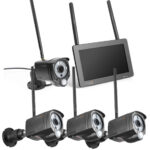 Funk-Überwachungskamera Set, 7″ Touchscreen-Empfänger, 4 FullHD IP Kameras