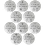 10er-Set Lithium-Knopfzelle CR1620, 3V / 70mAh