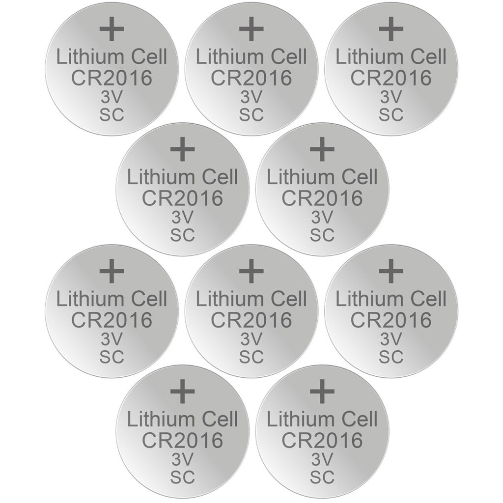 10er-Set Lithium-Knopfzelle CR2016, 3V / 90mAh