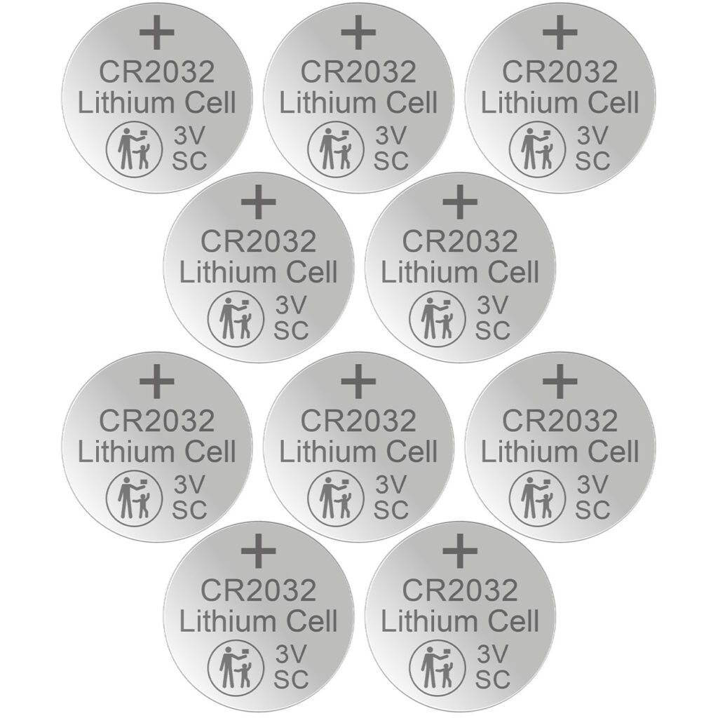 10er-Set Lithium-Knopfzelle CR2032, 3V /  220mAh