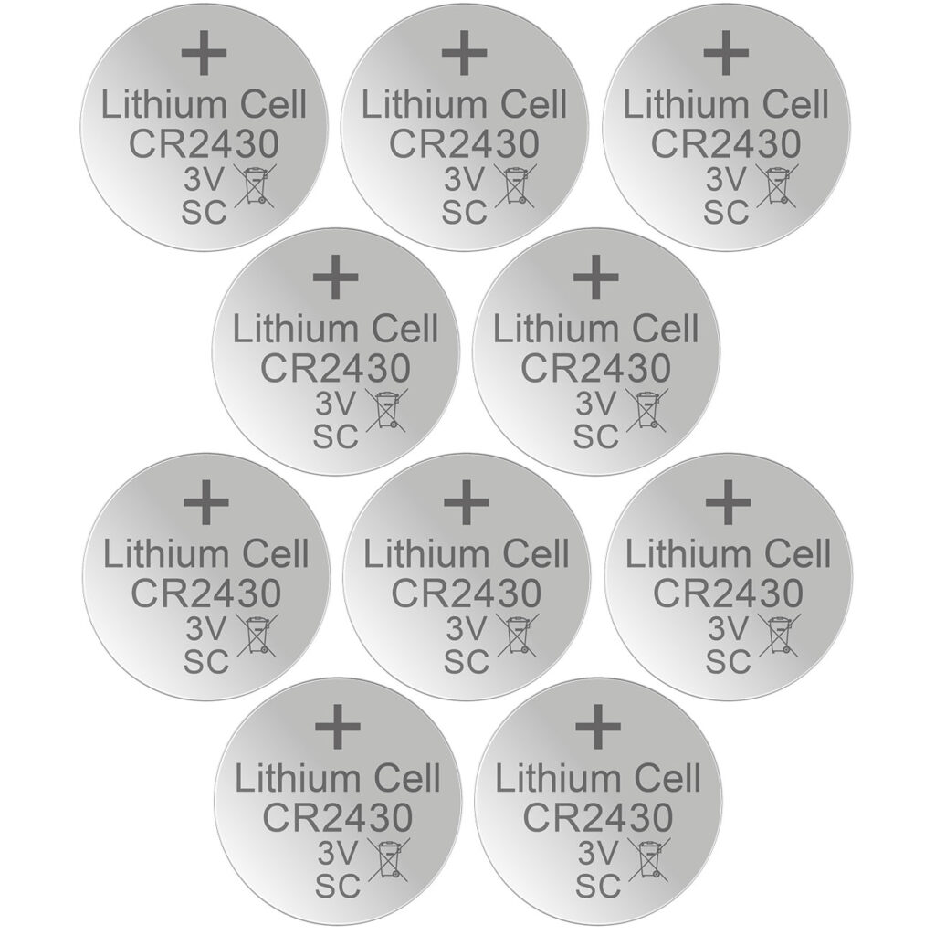 10er-Set Lithium-Knopfzelle CR2430, 3V /  290mAh