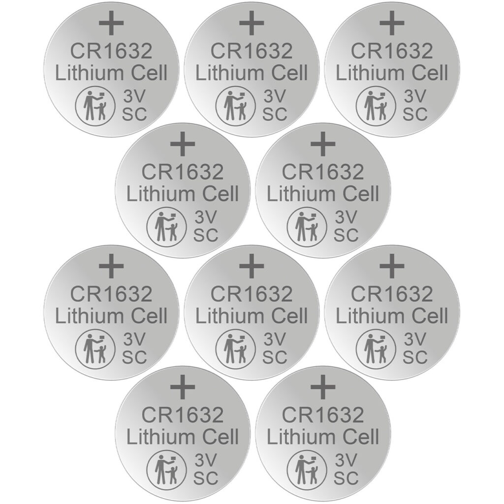 10er-Set Lithium-Knopfzelle CR1632, 3V / 130mAh