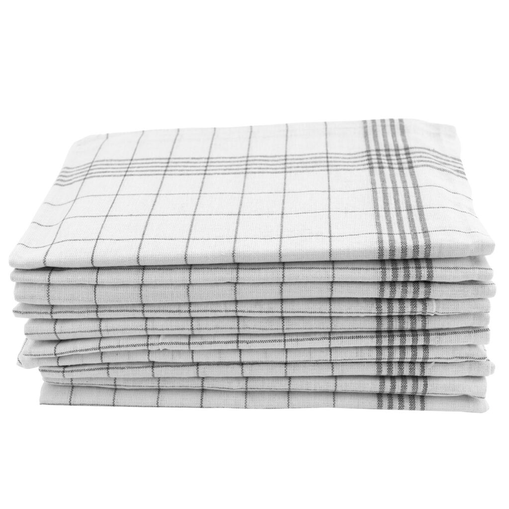 10er-Set Baumwoll-Geschirrtücher, anthrazit-weiss, 70 x 50 cm 10er-Set Baumwoll-Geschirrtücher, anthrazit-weiss, 70 x 50 cm