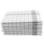 10er-Set Baumwoll-Geschirrtücher, anthrazit-weiss, 70 x 50 cm