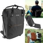 Rucksack mit Rückenlehne zum Sitzen, Schwarz, wasserfest, 1 kg, Sitzrucksack